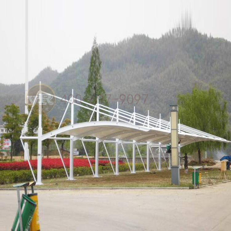 户外简易自行车膜结构遮阳雨棚定制