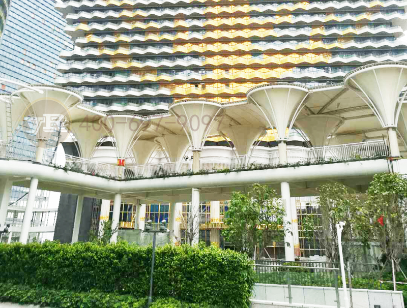 珠海连城印景观走廊膜结构雨棚工程案例