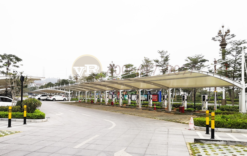 深圳光明膜结构充电桩雨棚工程案例