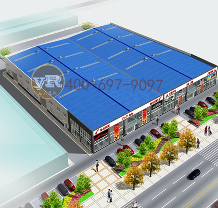 汽车城钢结构网架建筑设计安装