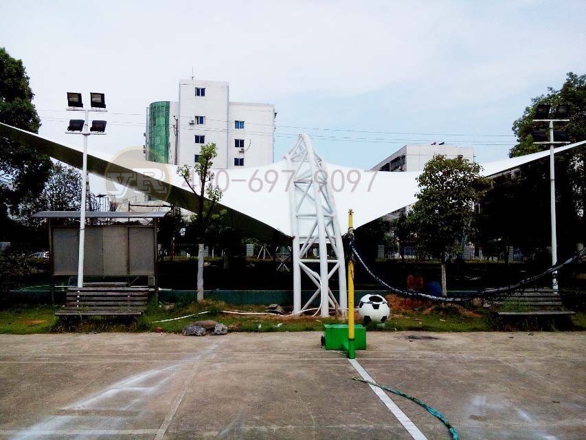 江西张拉膜结构球场遮阳棚工程