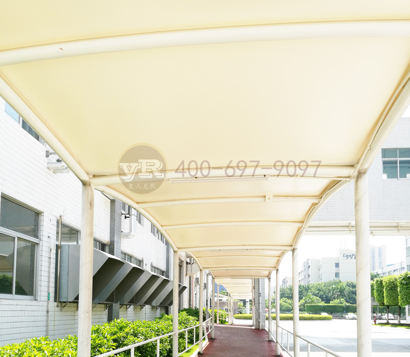深圳宝安工厂膜结构通道雨棚工程