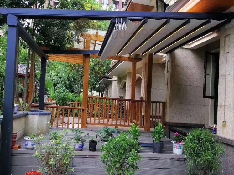 花园伸缩遮雨棚膜结构设计1