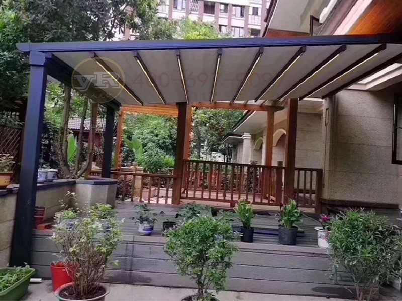 花园景观膜结构伸缩雨棚1