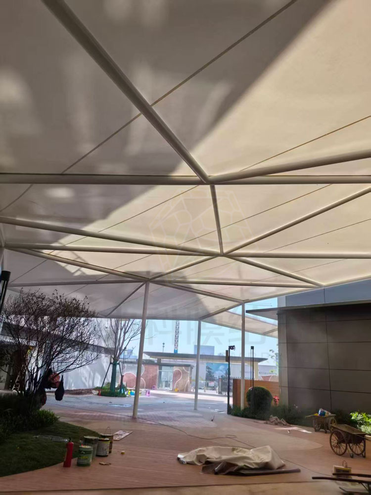 中科膜结构深圳光明区幼儿园PVDF膜结构工程完工啦