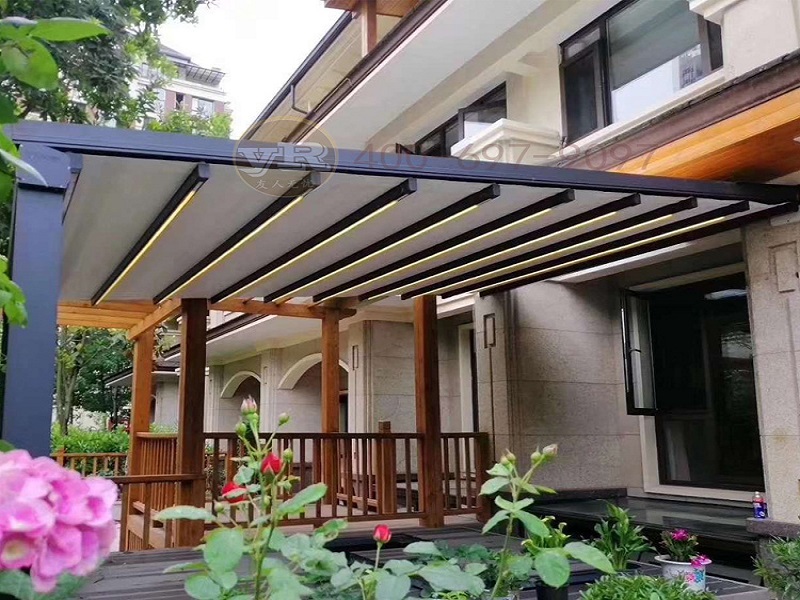 花园景观膜结构伸缩遮阳棚设计